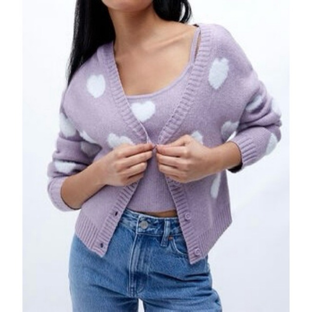 LA HEARTS Heartbreaker Cardigan in Lilac